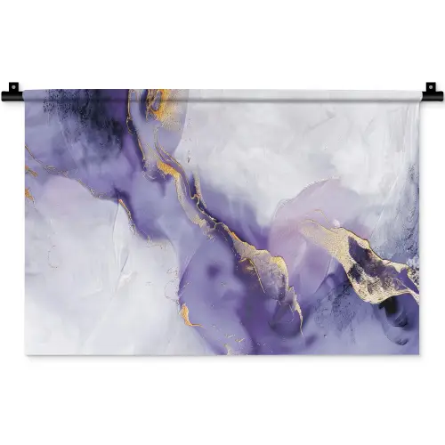 Paars - Modern - Marmer - Abstract Wandkleed katoen klein -zz3d