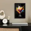 Wijn - Glas - Graffiti - Borrel - Rood - Verf fotolijst zwart zonder passe partout klein -sfeer1