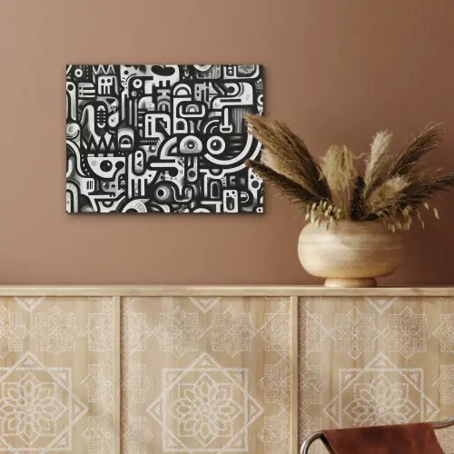 Symbolen - Abstract - Grafisch - Zwart PET vilt klein -sfeer4