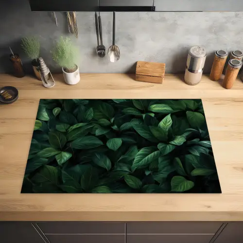 Bladeren - Ovaal - Groen - Nerven Inductie beschermer vinyl 3mm klein -sfeer5