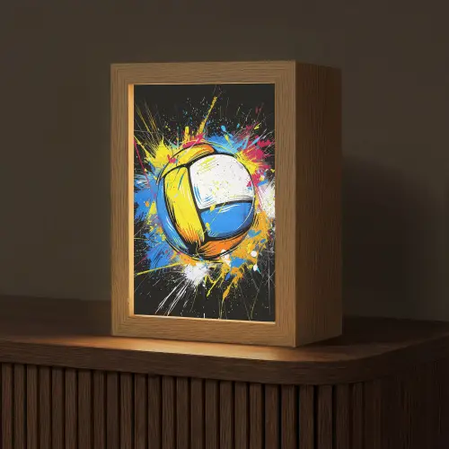 Graffiti - Sport - Volleybal - Bal Light Box met kabel (Tafellamp) klein -z3d_website