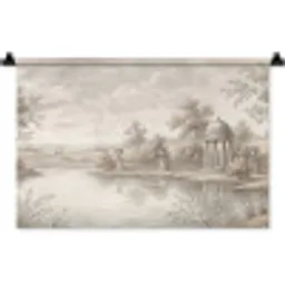 Terras - Water - Natuur - Landschap Wandkleed katoen klein -zz3d