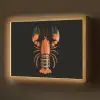 Kreeft - Oranje - Zwart - Modern Light Box met batterij (Wandlamp) middel -z3d_website