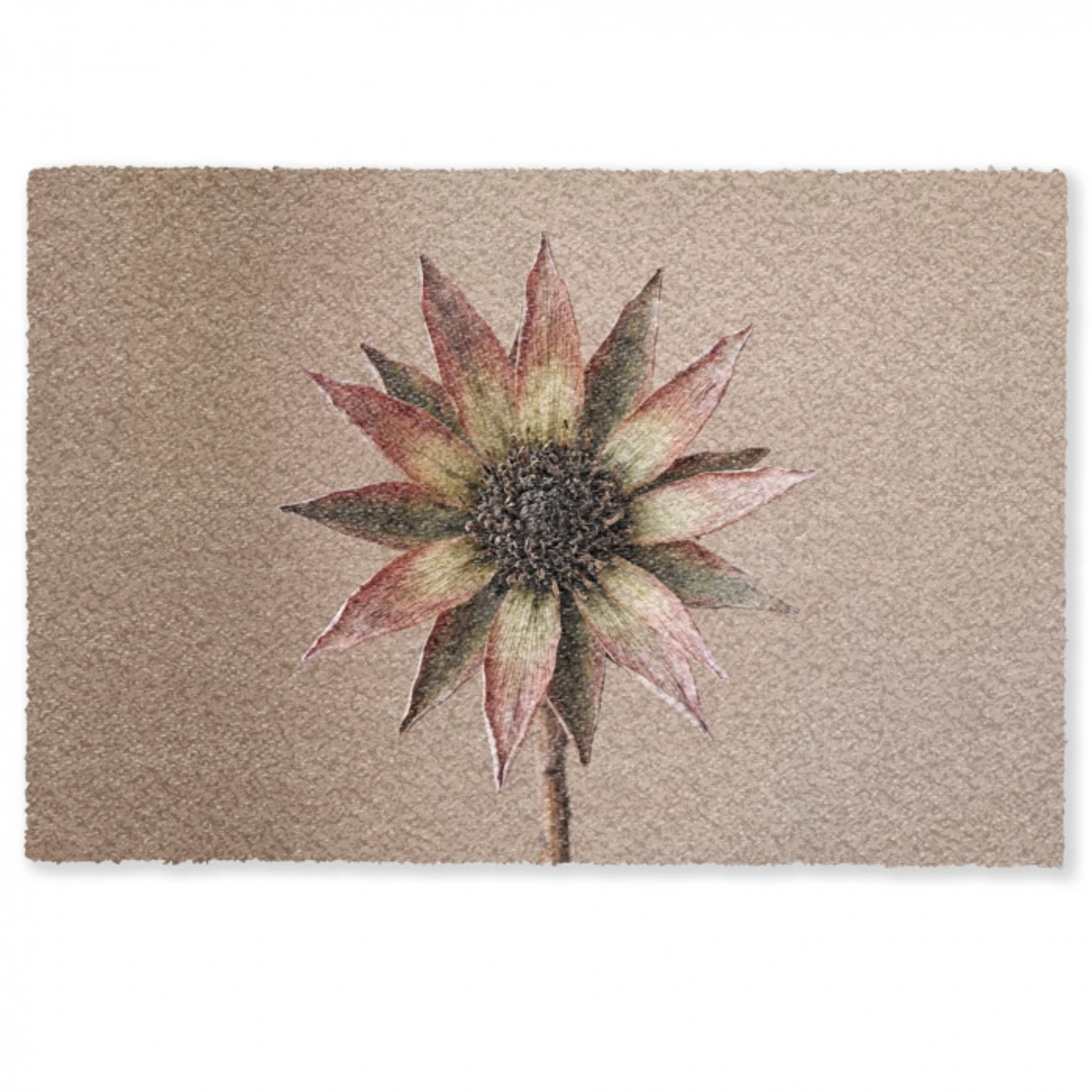 Droogbloem - Protea - Vintage - Beige - Rustiek Deurmat klein -zkaufland3d