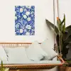 Bloemen - Delfts Blauw - Patroon - Tulp tuinposter los doek klein -sfeer7