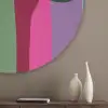 Kleurvakken - Recht - Rond - Abstract Akoestische PET Vilt - Rond klein -sfeer5_closeup