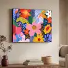 Kleurrijk - Bloemen - Abstract - Stippen Textielframe zwart klein -sfeer3