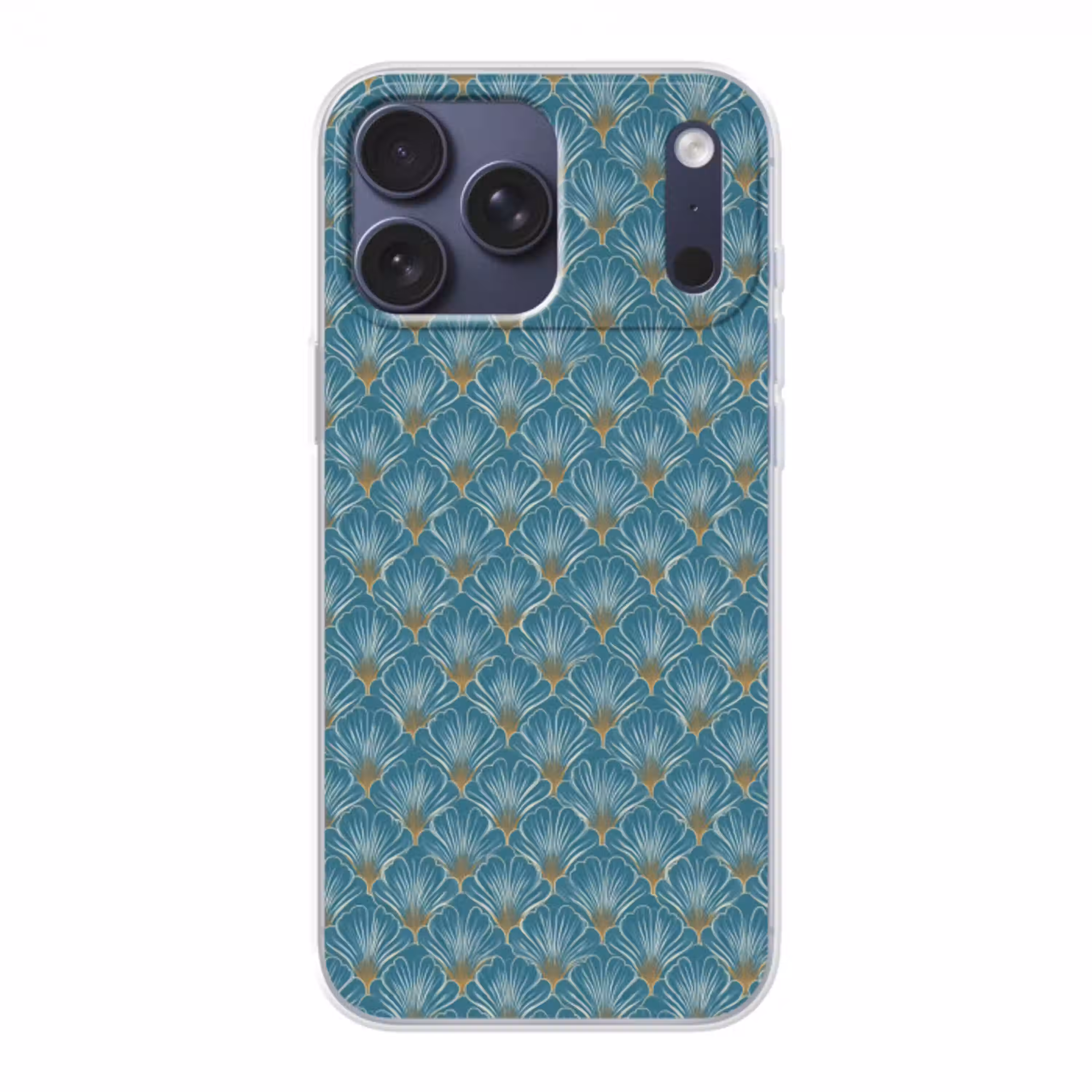 Symmetrisch - Patroon - Blauw Telefoonhoesje iPhone 17 Pro Max klein 879 -3d