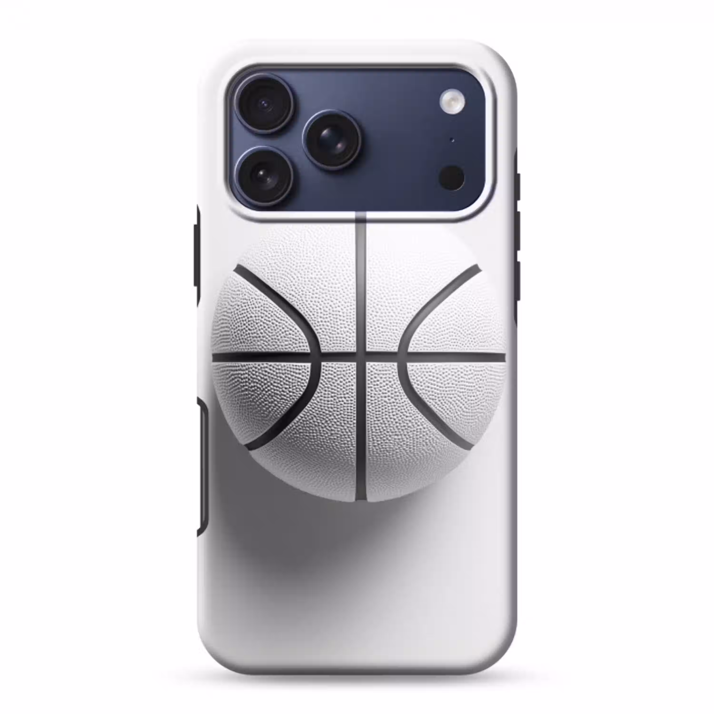 Basketbal - Wit - Schaduw - Lijnen Toughcase MagSafe Apple iPhone 17 Pro Max klein -3d