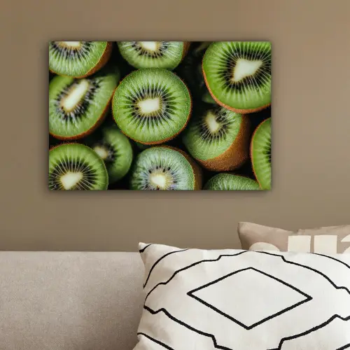 Kiwi - Fruit - Groen canvas 2cm klein -sfeer3