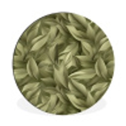 Bladeren - Modern - Groen Wandcirkel aluminium klein 190 -3d