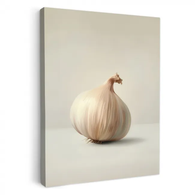 Leinwandbilder - Knoblauch - Natürlich - Beige