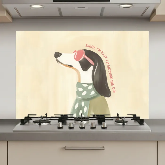 Quote - Hond - Zonnebril keuken achterwand spatscherm klein -3d_website