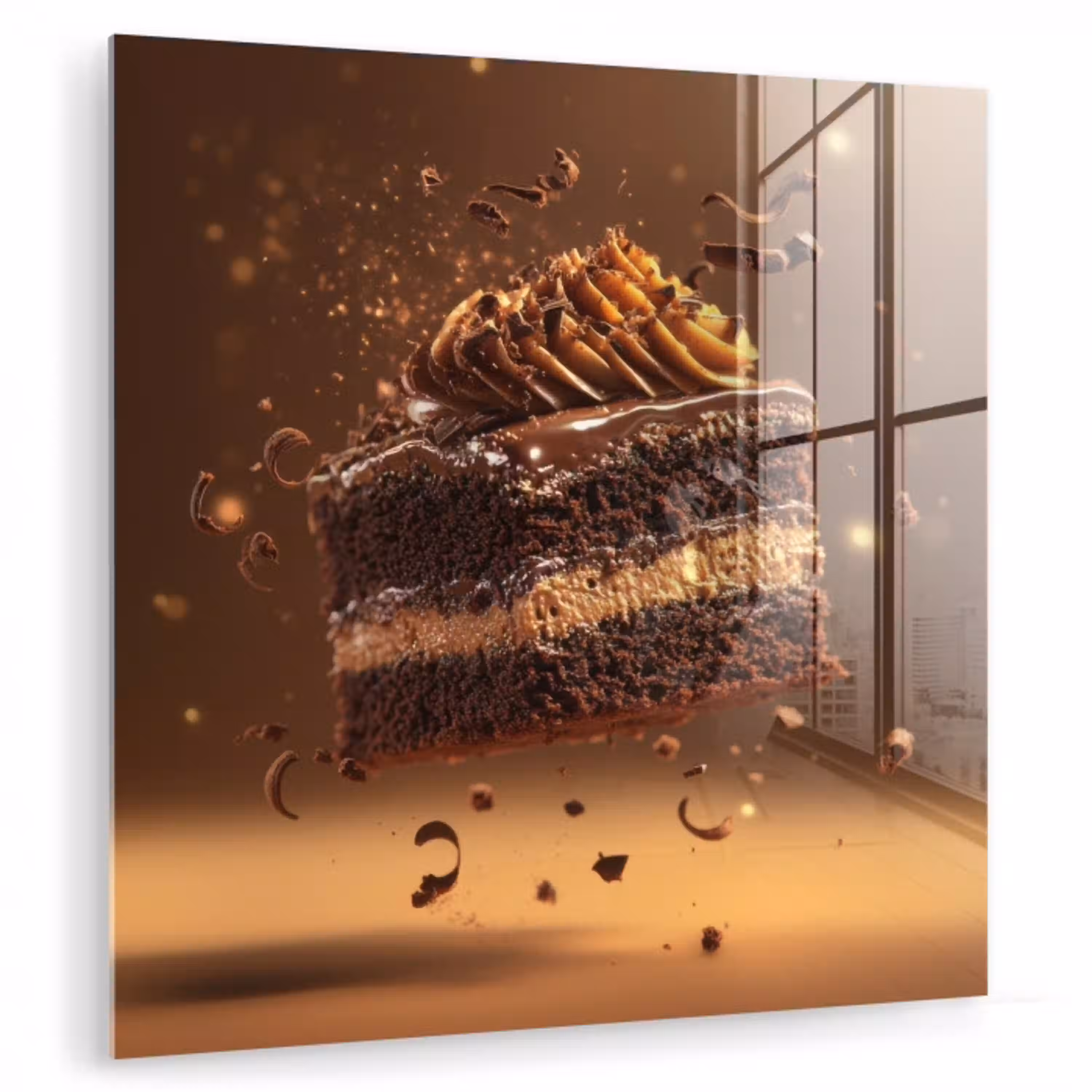 Taart - Chocolade - Eten - Brownie plexiglas 5mm klein -zzzproduct_nieuw