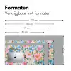 Blauw - Roze - Bloemen Muismat XXL klein -sfeer5