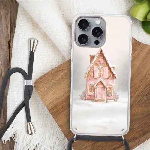 Huisje - Suiker - Pastel Hoesje iPhone 16 Pro Max met koord klein -sfeer4
