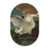 De bedreigde zwaan - Schilderij van Jan Asselijn Wandcirkel Ovaal Forex klein -3d