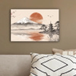 Bergtop - Meer - Bloesem canvas 2cm klein -sfeer3