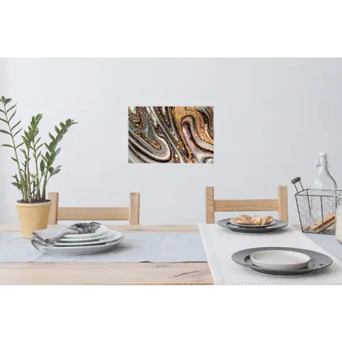 Marmerlook - Goud - Glitter - Luxe - Marmer - Wit Muursticker klein -eettafel