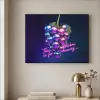 Quote - Neon - Disco - Druiven Textielframe zwart klein -sfeer2