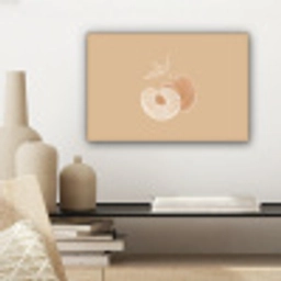 Perzik - Lijntekening - Pit - Beige canvas 2cm klein -sfeer6