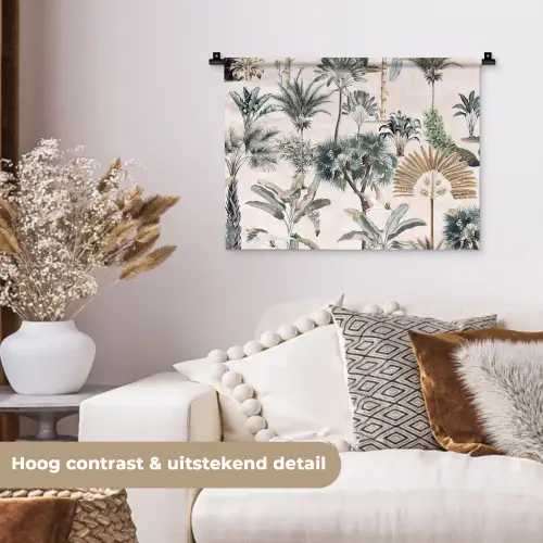 Vintage - Jungle - Dieren - Natuur Wandkleed katoen klein -sfeer1