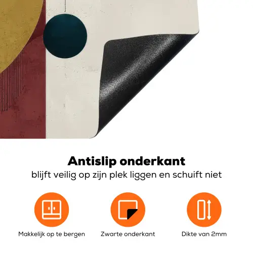 Geometrisch - Strakke vormen - Kleurrijk Inductie beschermer vinyl 3mm klein -zzzzzzz-td-onderkant