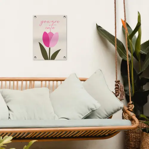 Tulp - Roze - Valentijn - Bloem tuinposter los doek klein -sfeer7