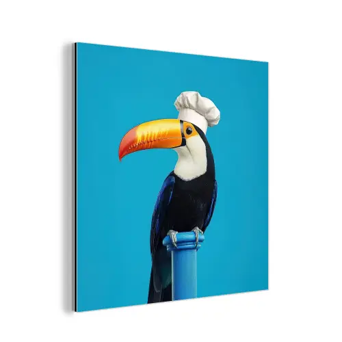 Tucan - Sokkel - Vogel - Koksmuts aluminium wit klein -3d