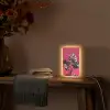 Bladeren - Rond - Roze Light Box met kabel (Tafellamp) klein -sfeer4