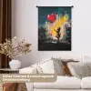 Meisje met ballon in graffiti stijl Wandkleed katoen klein -tsfeer1_DE
