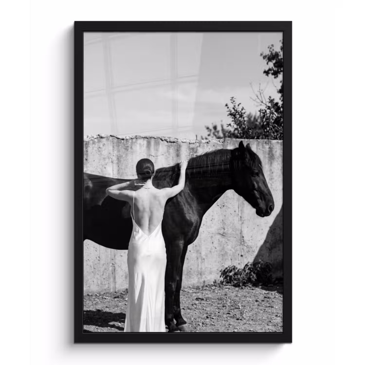 Poster met lijst - Vrouw - Paard - Artistiek