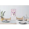 Kat - Love - Paars - Valentijn Muursticker klein -eettafel