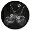 Whiskyglazen - Ijs - Spetters - Zwart Fotolijst rond zonder passe partout klein -3d