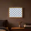 Patroon - Tegel - Blauw Light Box met batterij (Wandlamp) middel 907 -sfeer4