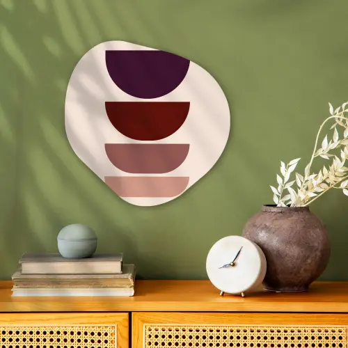 Harmonieus - Symmetrisch - Rood Wandcirkel Organisch Forex 3mm klein -sfeer2