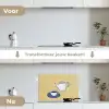 Theepot - Kopje - Beige - Illustratie keuken achterwand spatscherm klein -voor_na_NL