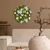 Hangende - Citroenen - Witte - Bloemetjes Wandcirkel plexiglas klein 852 -sfeer1
