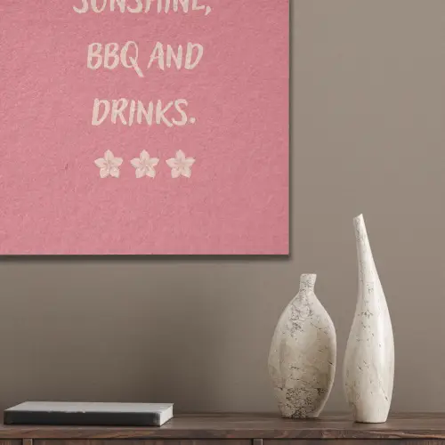 BBQ - Quote - Roze - Zomer PET vilt klein -sfeer6_closeup