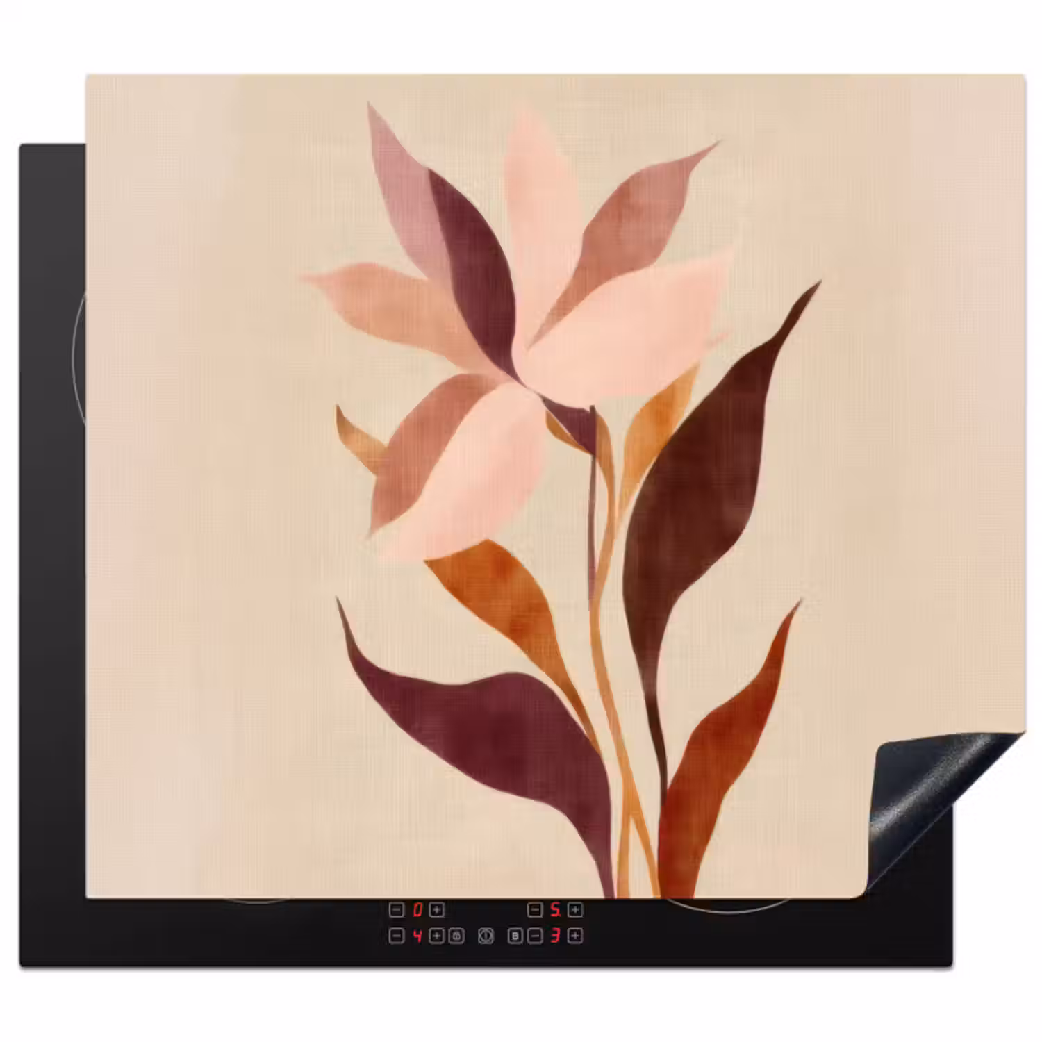 Inductie beschermer - Bloemen - Blaadjes - Minimalistisch - Roze