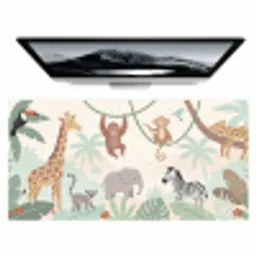 Jungle - Dieren - Groen Muismat XXL klein -zzz3d
