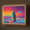 Ijsschots - Pinguïn - Abstract - Lucht Light Box met batterij (Wandlamp) middel -z3d_website
