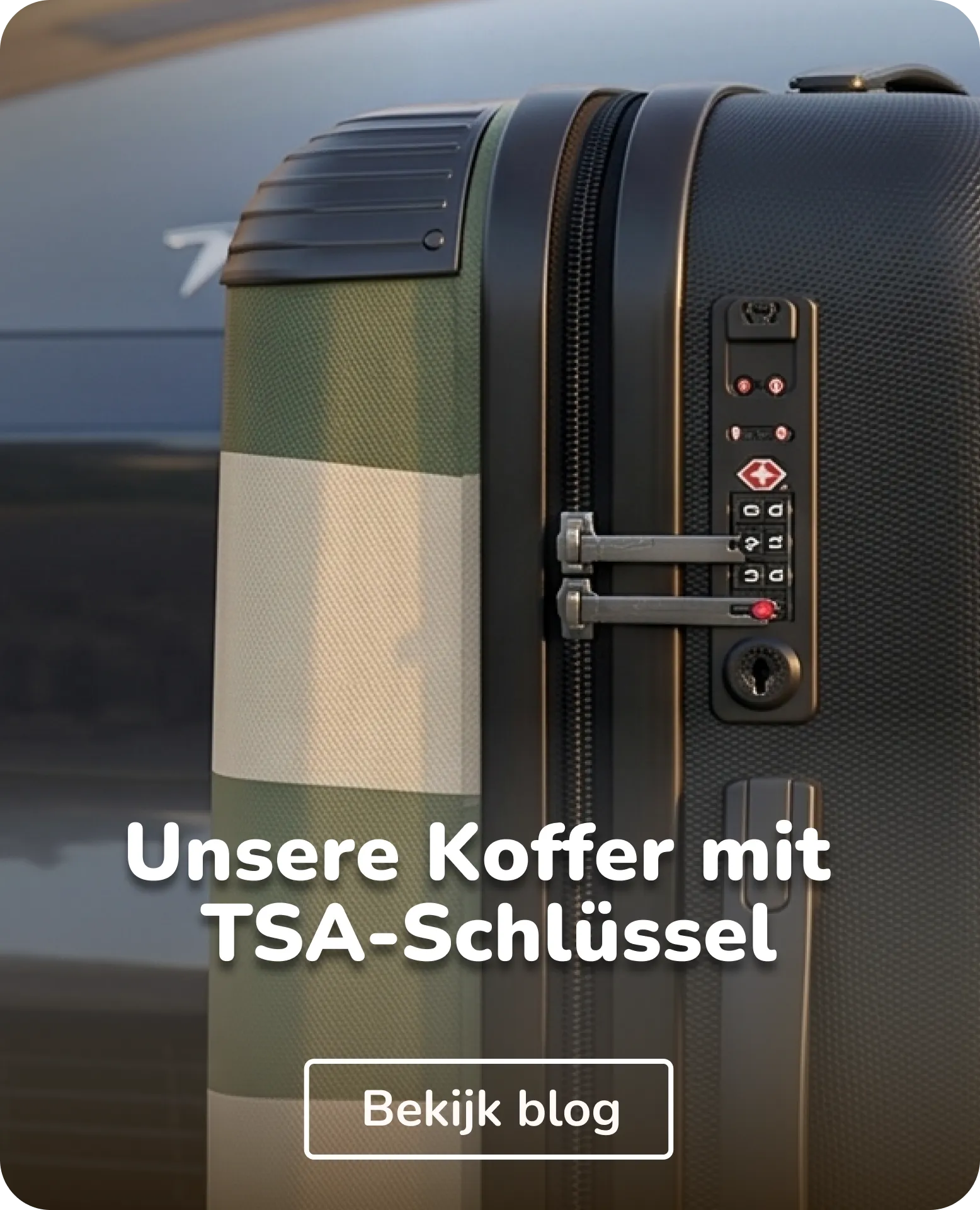 Unsere Koffer: grün und weiß