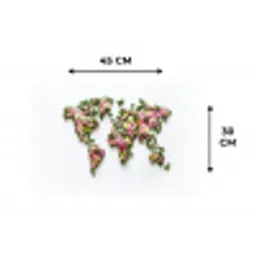Wereldkaart - Kleurrijk - Bloemen - Lente Placemat vinyl groot -specs