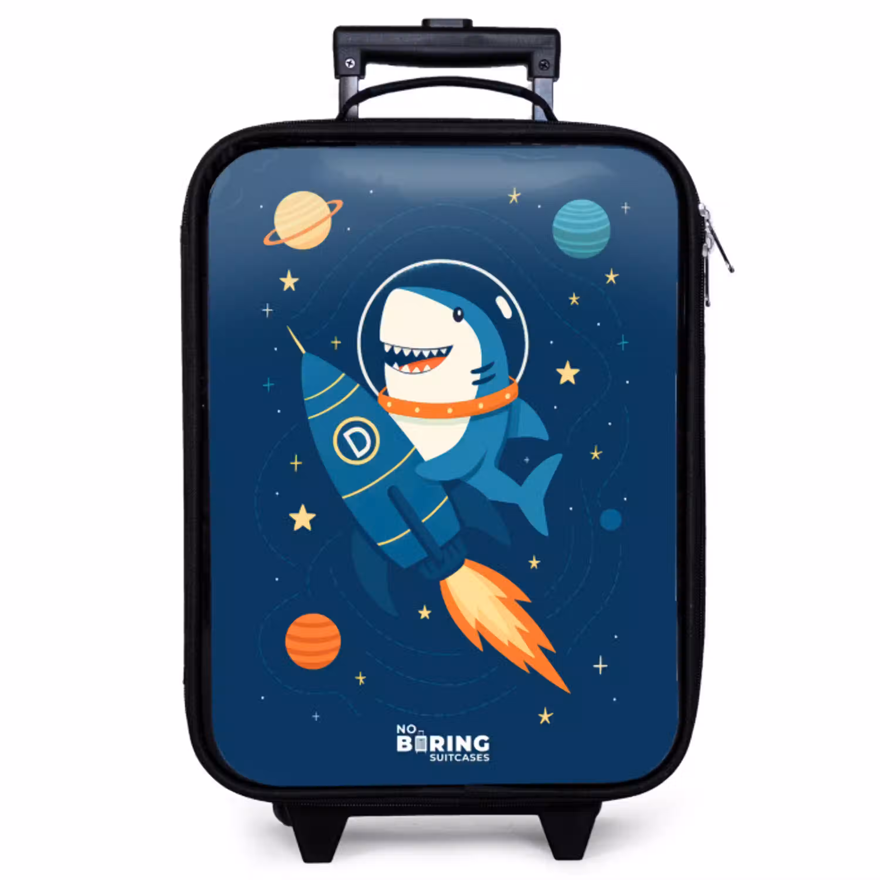 Dier - Ruimte - Planeet - Raket Kinderkoffer - Zwart klein -zzz_website3d