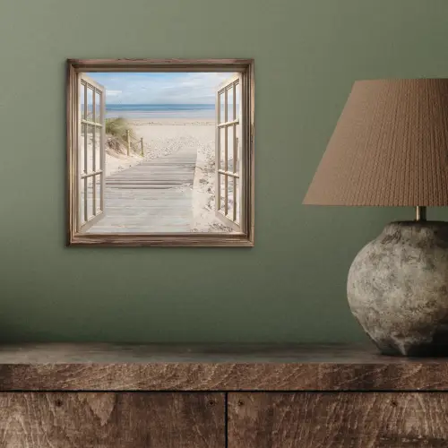 Doorkijk - Strand - Duinen - Pad - Landschap aluminium wit klein -sfeer2