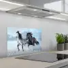 Paarden - Winter - Dieren - Natuur - Sneeuw keuken achterwand spatscherm klein -3d_schuin
