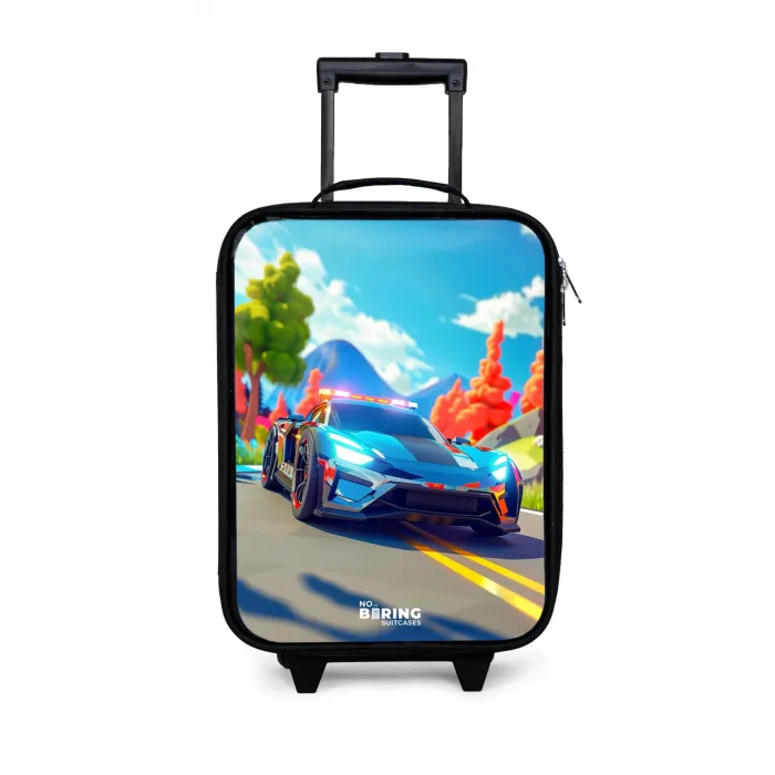 Sirene speedcar Kinderkoffer - Zwart klein -3d