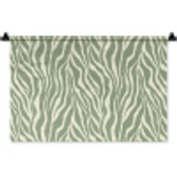 Zebra - Motief - Groen Wandkleed katoen klein 269 -zz3d