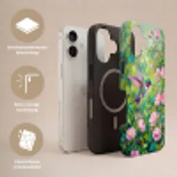 Kolibrie - Bloemen - Natuur - Kleurrijk Toughcase MagSafe Apple iPhone 17 klein -USP_Lagen_NL